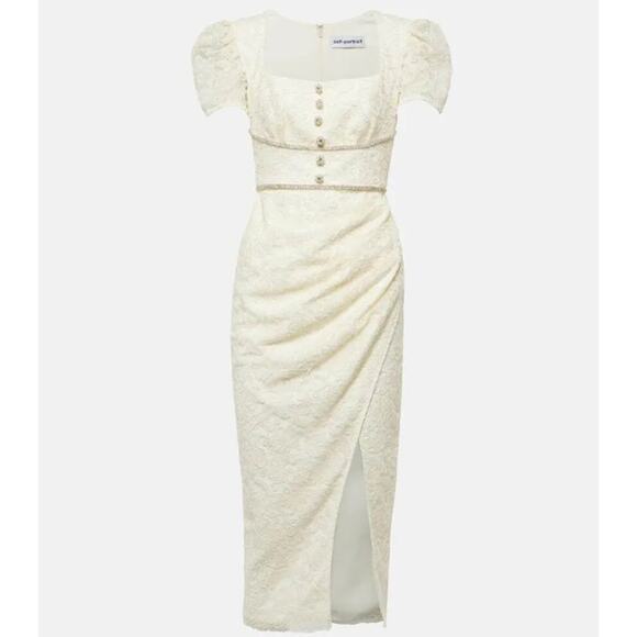 Self-Portrait Diamante Embellished Lace Midi Dress NWT  Size 4 - Picture 8 of 8